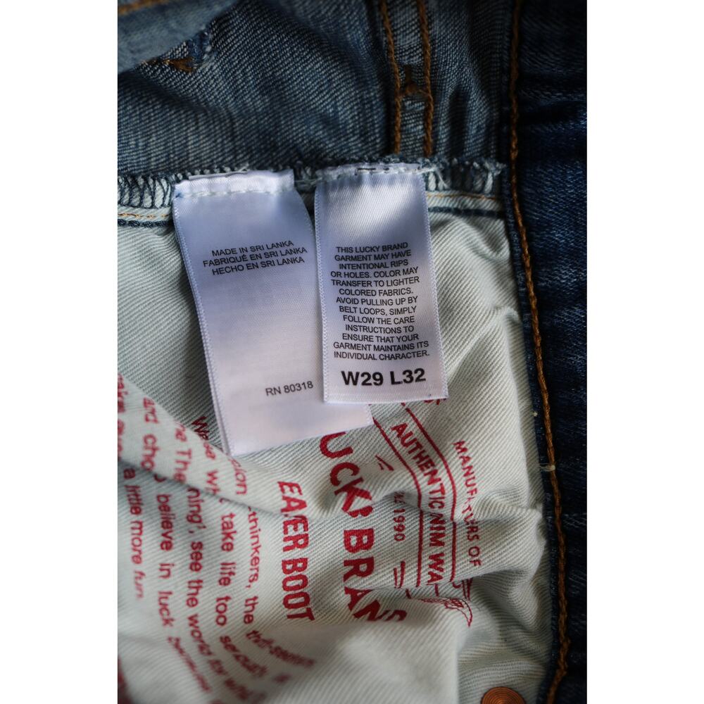 LUCKY BRAND Jeans Mens 29x32 Solid Wash Denim Straight Leg Blue Denim Character - Picture 12 of 13